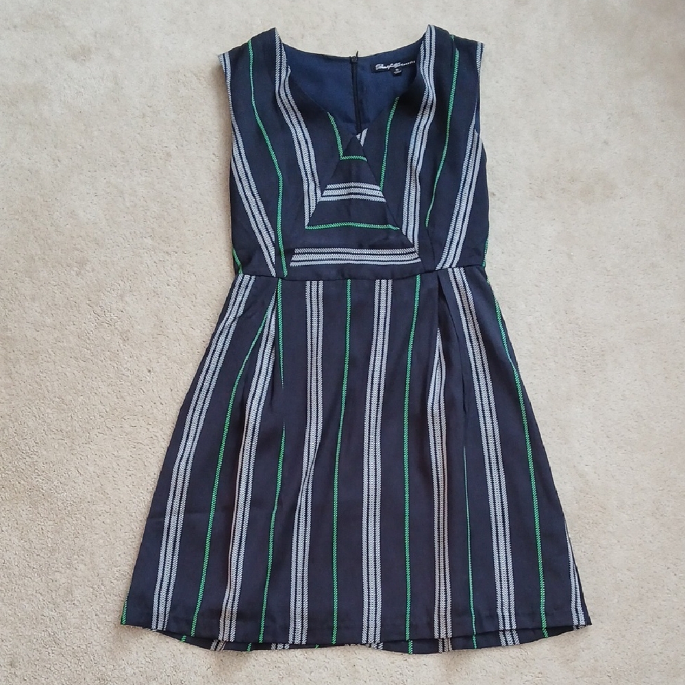 Blue and White sleeveless Dress